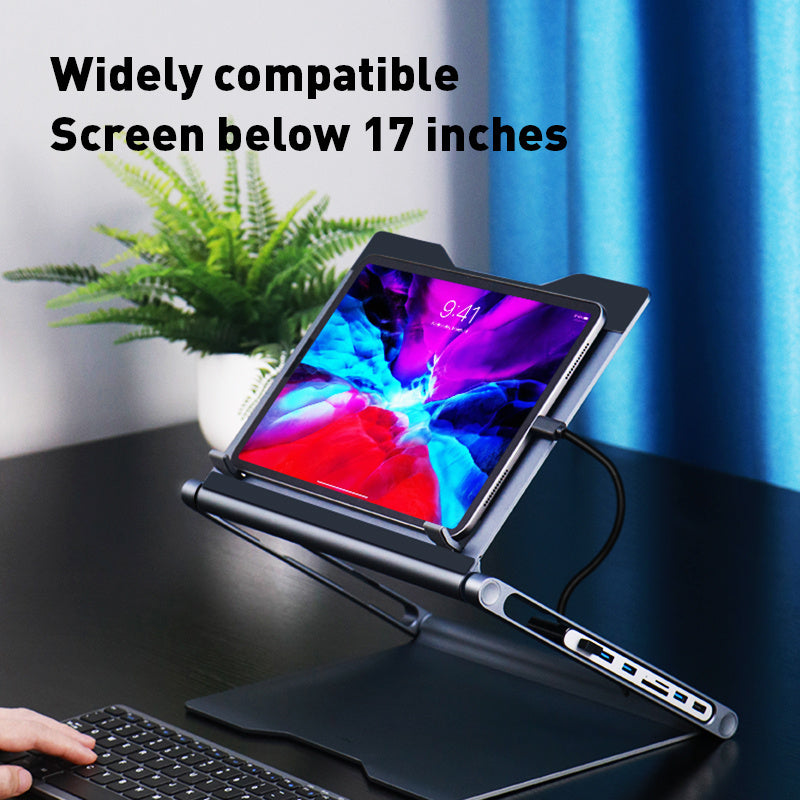 8-in-1 Laptop Stand & Docking Station with USB Ports & Cooling