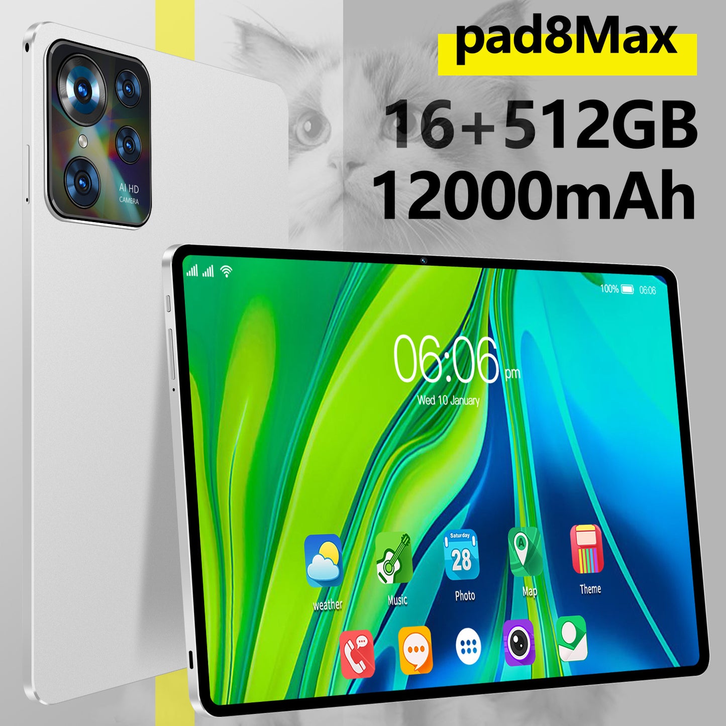 10‑inch Smart Tablet with Google Apps & Calling Capability