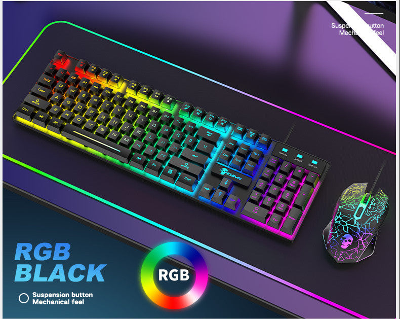 RGB Gaming Keyboard & Mouse Set with Customizable Lighting