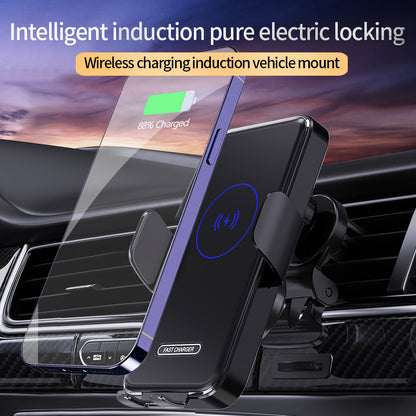 15W Wireless Car Charger Mount – Auto-Clamping Phone Holder