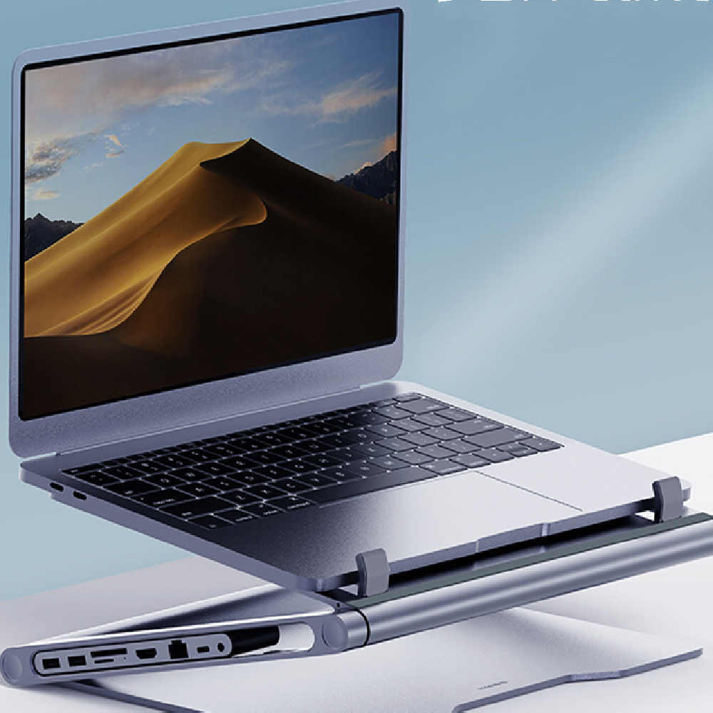 8-in-1 Laptop Stand & Docking Station with USB Ports & Cooling
