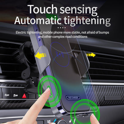 15W Wireless Car Charger Mount – Auto-Clamping Phone Holder