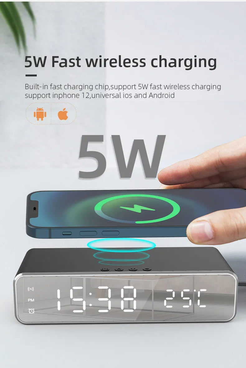 LED Wireless Charging Alarm Clock