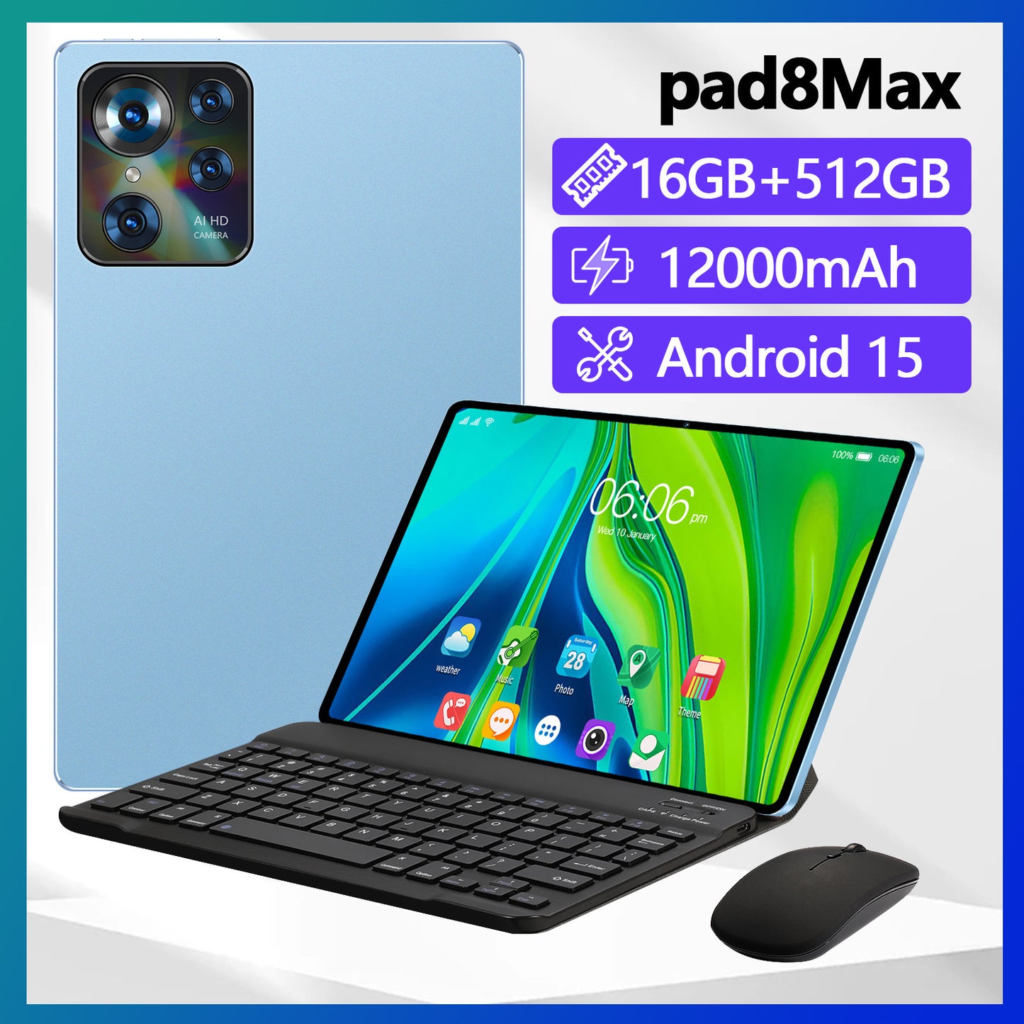 10‑inch Smart Tablet with Google Apps & Calling Capability