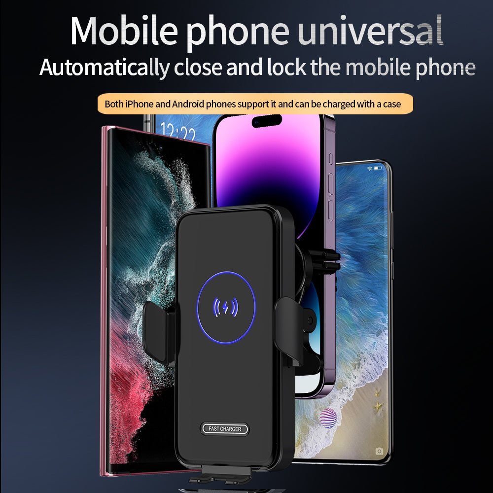 15W Wireless Car Charger Mount – Auto-Clamping Phone Holder