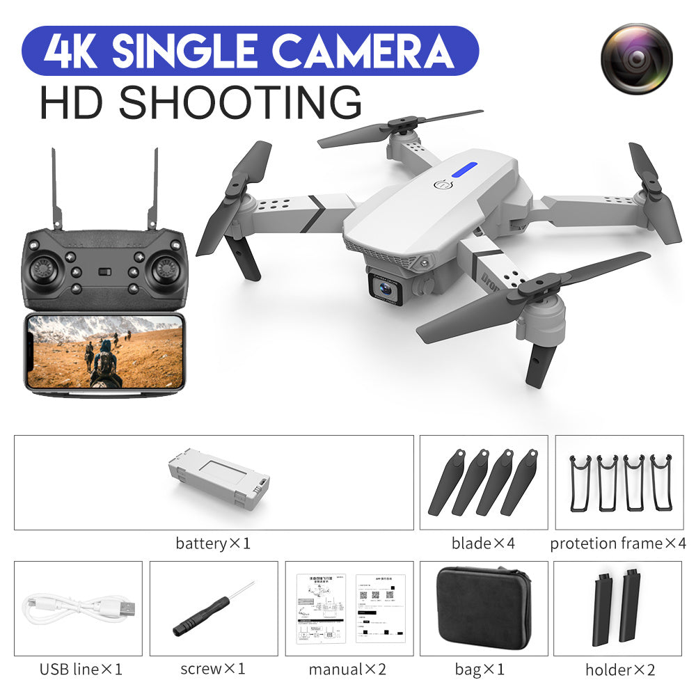 E88 4K Dual-Camera Drone – Foldable FPV RC Quadcopter