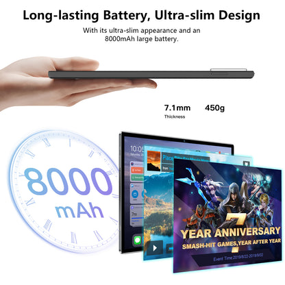 Tablet 10.1 Inch, Android 13 Tablet Quad Core 8GB RAM